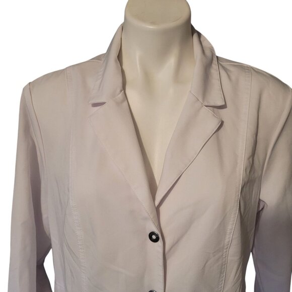 DICKIES Women's Medium White Button Up SCRUB JACKET / LAB COAT Nurse Doctor - Picture 5 of 10
